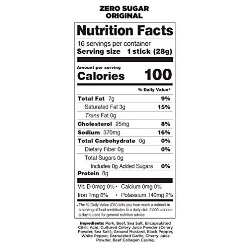 Chefs Cut Real Zero Sugar Pork And Beef Jerky Sticks, 1 Ounce