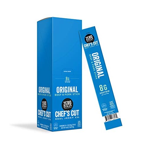 Chefs Cut Real Zero Sugar Pork And Beef Jerky Sticks, 1 Ounce