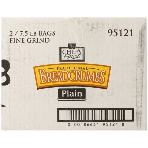 Chefs Finest Bread Crumbs, Fine Grind, Plain, 7.5 Pound