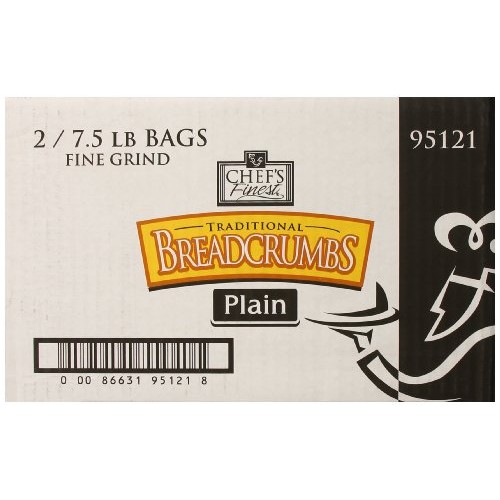 Chefs Finest Bread Crumbs, Fine Grind, Plain, 7.5 Pound