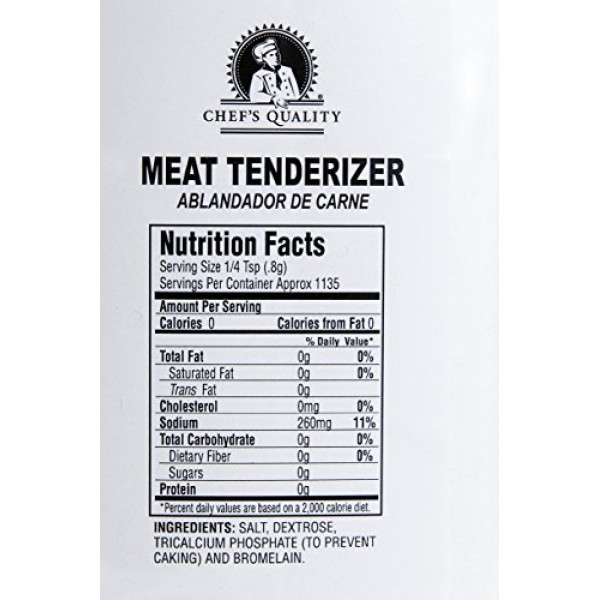 Chefs Quality Meat Tenderizer With No Msg Added - 32 Oz Bottle