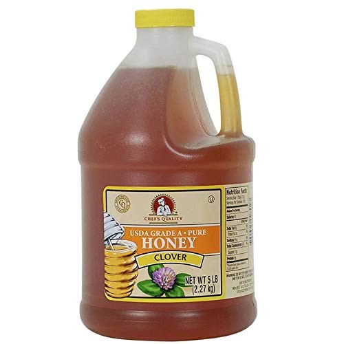 Clover Honey - Usda Grade A 100% Pure - Kosher - 5 Pounds