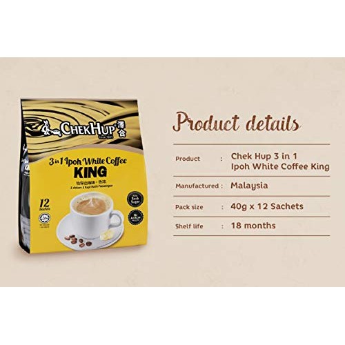 1 Pack Chekhup 3 In 1 Ipoh White Coffee King By Chek Hup