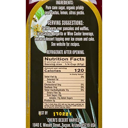 Cheris Desert Harvest Prickly Pear Cactus Syrup 12 Oz 3 Pack