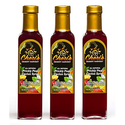 Cheris Desert Harvest Prickly Pear Cactus Syrup 12 Oz 3 Pack