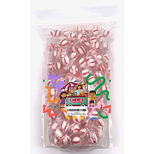 Puff Peppermint Candy 3 Pounds-Individually Wrapped Mints Bulk