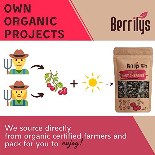 Berrilys Dried Tart Cherries, 16 Oz, Pitted, Non-Gmo, Kosher, Un