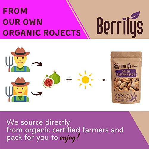 Berrilys Organic Dried Figs, Smyrna, Non-Gmo, No Additives, No P