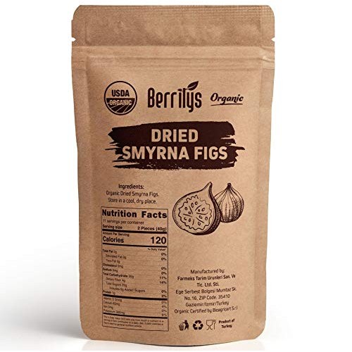 Berrilys Organic Dried Figs, Smyrna, Non-Gmo, No Additives, No P