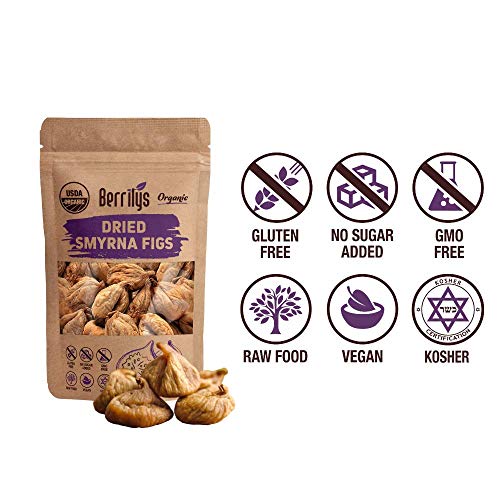Berrilys Organic Dried Figs, Smyrna, Non-Gmo, No Additives, No P