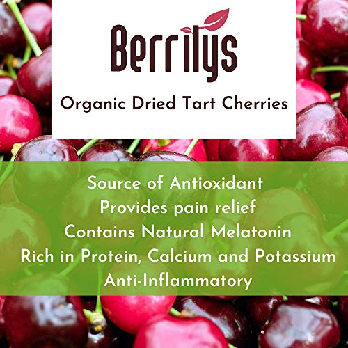 Berrilys Organic Dried Tart Cherries, 1 Lb, Pitted, Non-Gmo, Kos