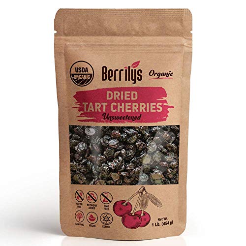 Berrilys Organic Dried Tart Cherries, 1 Lb, Pitted, Non-Gmo, Kos