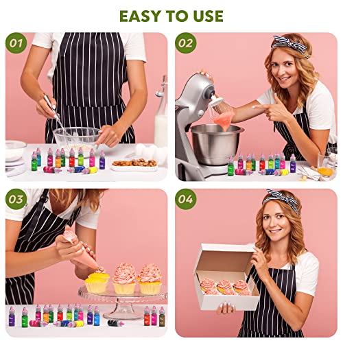 Gel Food Coloring,18 Food Coloring Gel Set for Cake, Cookie East...