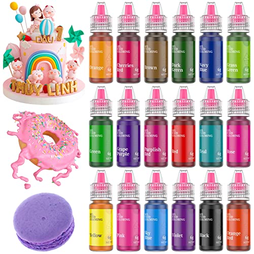 Gel Food Coloring,18 Food Coloring Gel Set for Cake, Cookie East...