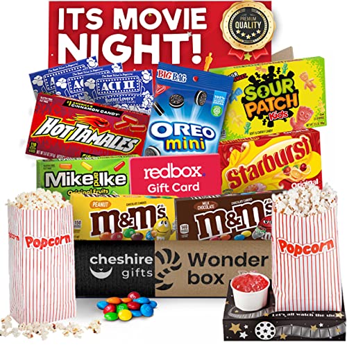 Redbox Movie Night Gift Baskets – With Movie Snack Trays, Movie