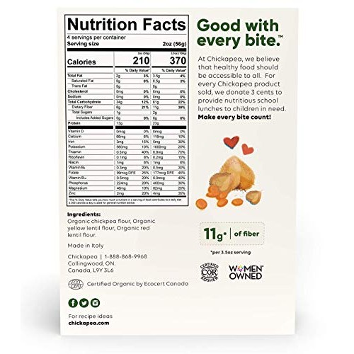 Chickapea Gluten Free Chickpea Pasta - Spirals - Certified Organ