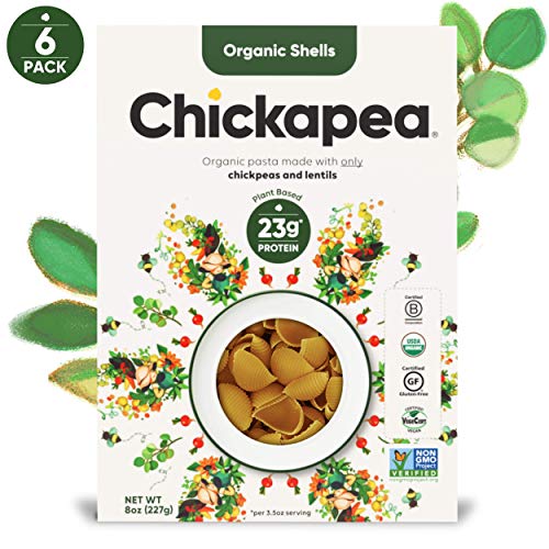 Chickapea Organic Chickpea And Red Lentil Pasta, Shells 6 Pack,