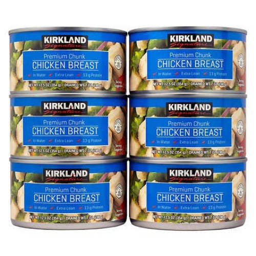 Kirkland Chicken Breast in Water 12.5 oz. cans - 6 count - Premi...