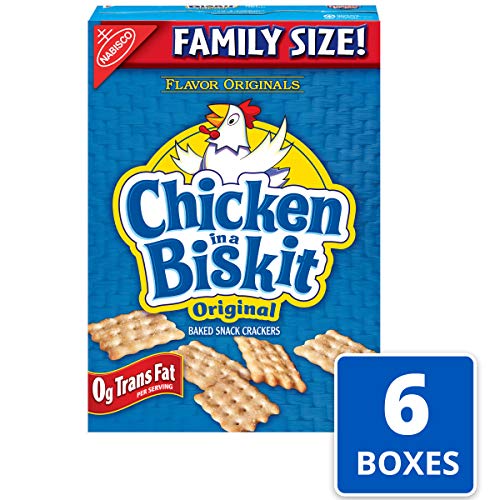 Chicken In A Biskit Original Baked Snack Crackers, Family Size,
