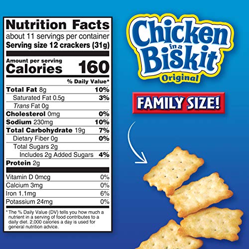 Chicken In A Biskit Original Baked Snack Crackers, Family Size,