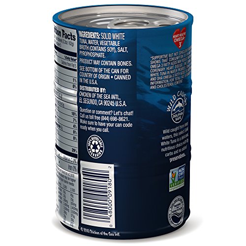 Chicken Of The Sea 3Piece Tuna In Water, Albacore Solid White, 0