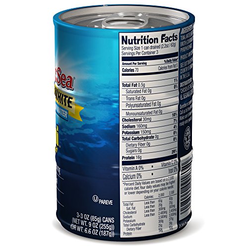 Chicken Of The Sea 3Piece Tuna In Water, Albacore Solid White, 0