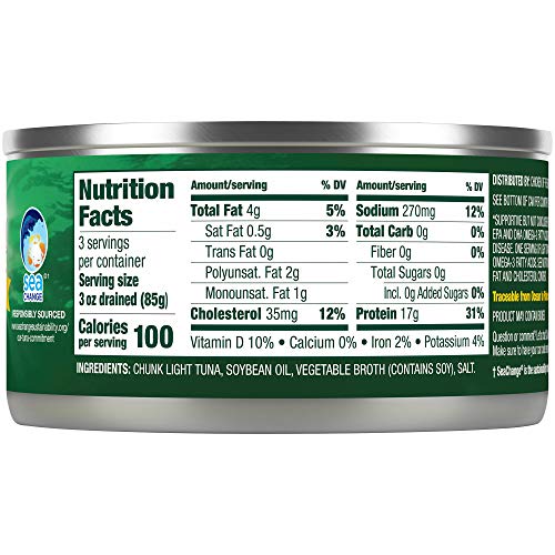 Chicken Of The Sea Chunk Light Tuna In Oil 12 Oz, Pack Of 12