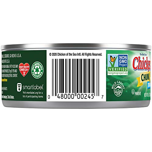 Chicken Of The Sea, Chunk Light Tuna In Water, 5 Oz Cans Pack O