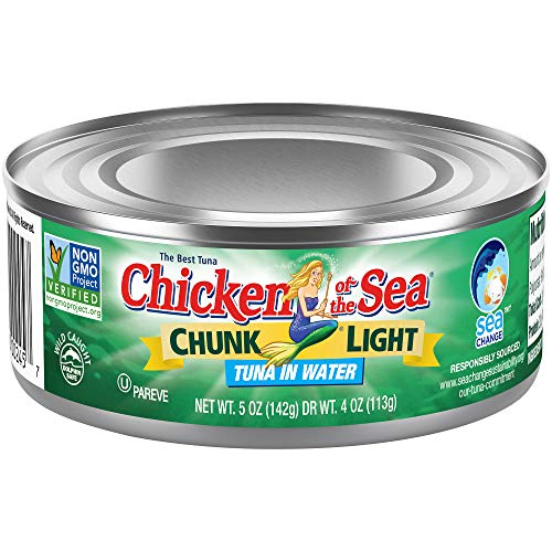 Chicken Of The Sea, Chunk Light Tuna In Water, 5 Oz Cans Pack O