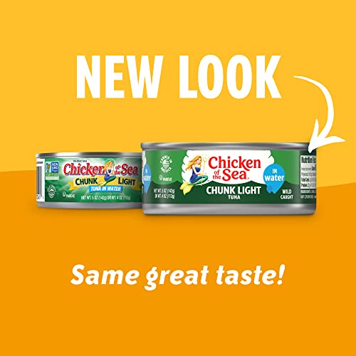 Chicken of the Sea Chunk Light Tuna in Water, Wild Caught Tuna, ...