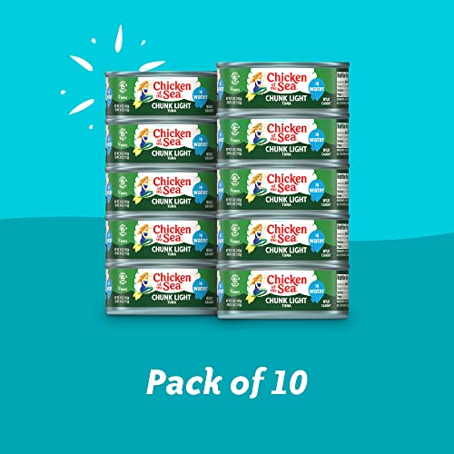 Chicken of the Sea Chunk Light Tuna in Water, Wild Caught Tuna, ...