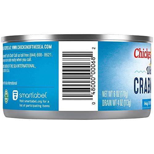 Chicken Of The Sea Crab, White, 6-Ounce Packages Pack Of 12