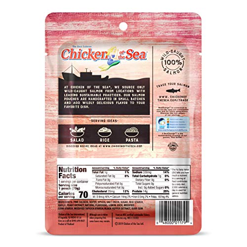 Chicken Of The Sea Pink Salmon, Cracked Pepper, 2.5 Ounce Pack