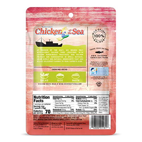 Chicken Of The Sea Pink Salmon, Lemon Chive, 2.5 Ounce Pack Of 12