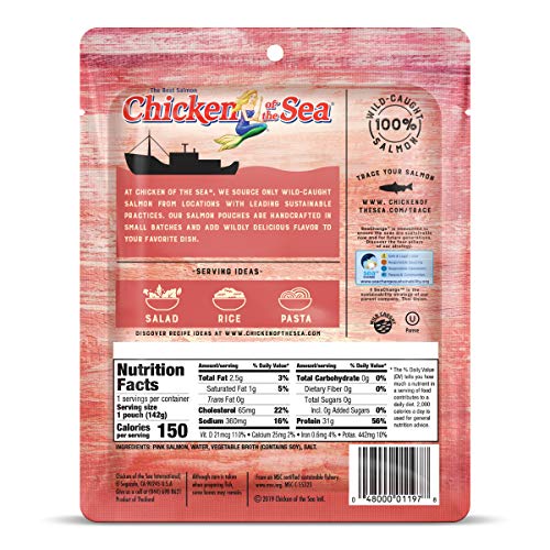 Chicken Of The Sea Pink Salmon Skinless &Amp; Boneless Pouch, 5 Ounc