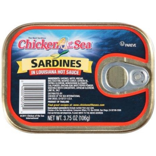 Chicken Of The Sea Sardines In Louisiana Hot Sauce 3.75Oz 4 Tins