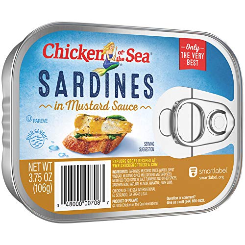 Chicken of the Sea Sardines in Mustard Sauce, Wild Caught, 3.75 ...