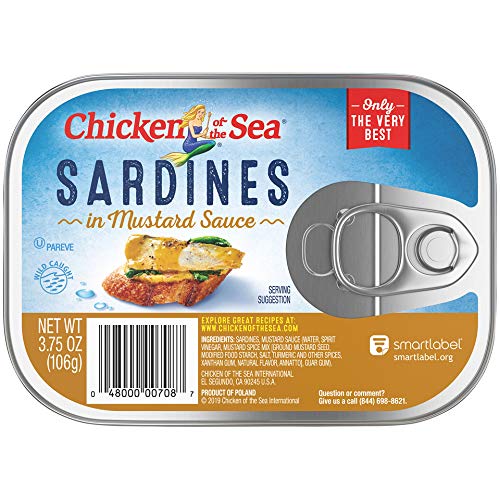 Chicken of the Sea Sardines in Mustard Sauce, Wild Caught, 3.75 ...