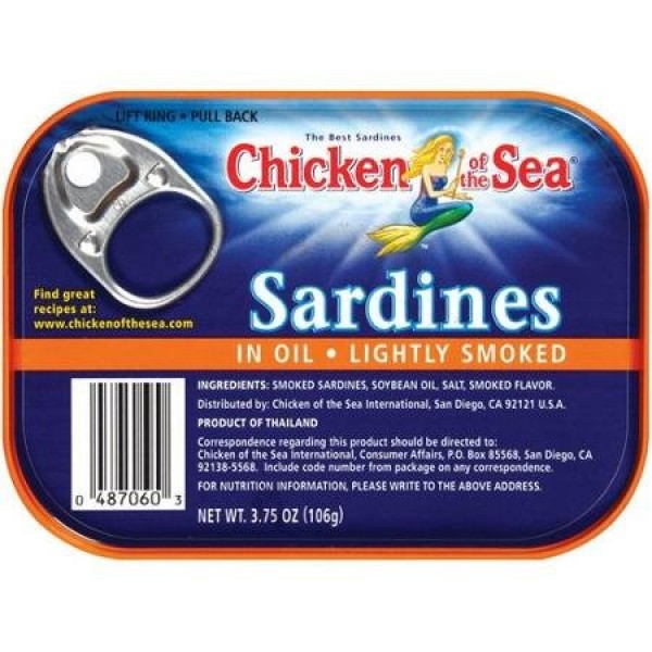 Chicken of the Sea Sardines in Oil - Lightly Smoked 3.75 Oz. 8 ...