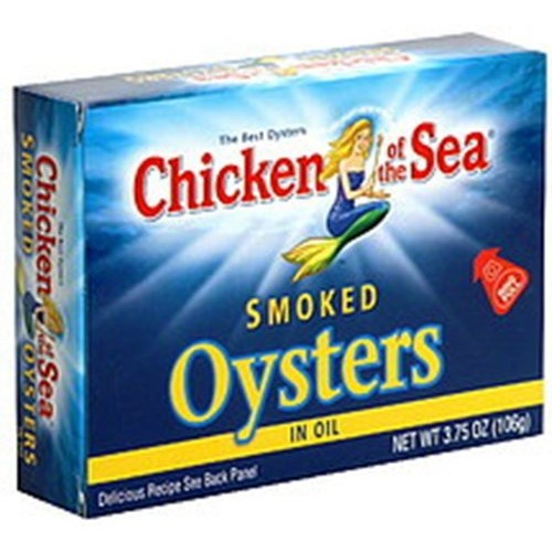 Chicken Of The Sea Smoked Oysters In Oil, 3.75-Ounce Pack Of 6