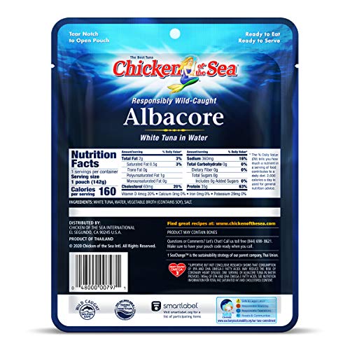 Chicken Of The Sea Solid Pouch, White Tuna, 5 Ounce