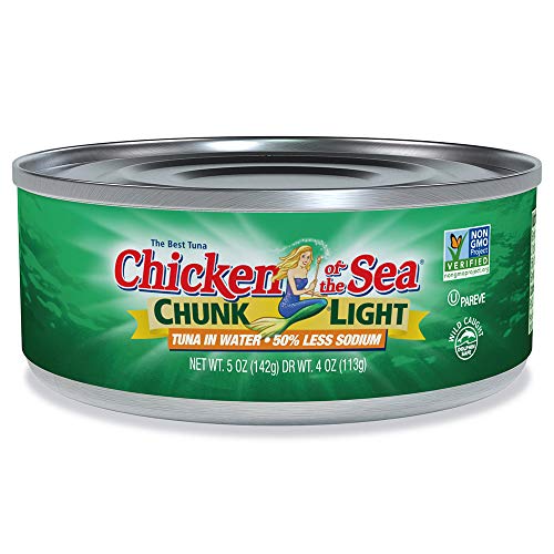 Chicken Of The Sea Tuna Chunk Light In Water, 50% Low Sodium, 5-