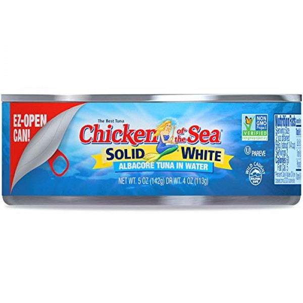 Chicken of the Sea White Tuna in Water, Solid, 5 Ounce Pack of 24