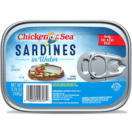 Chicken Of The Sea Wild Caught Sardines In Water, 3.75Oz Pack O