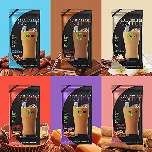 CHIKE High Protein Iced Coffee Sampler Pack, 20 G Protein, 2 Sho...