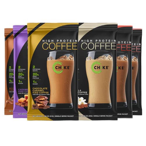 CHIKE High Protein Iced Coffee Sampler Pack, 20 G Protein, 2 Sho...