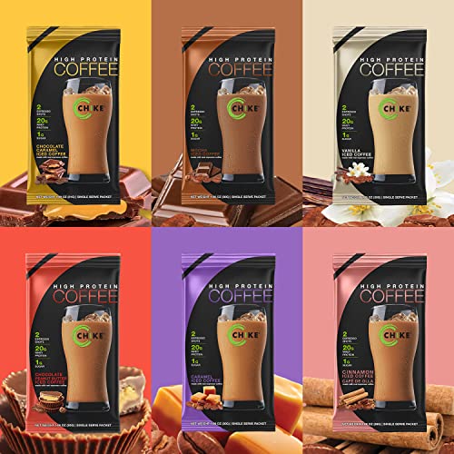 CHIKE High Protein Iced Coffee Sampler Pack, 20 G Protein, 2 Sho...