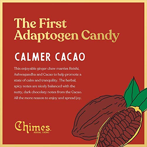 Chimes Calmer Cacao Adaptogen Ginger Chews Candy - 1 Pack With