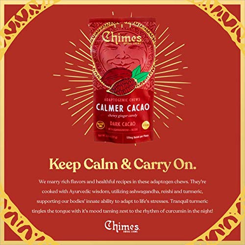 Chimes Calmer Cacao Adaptogen Ginger Chews Candy - 1 Pack With