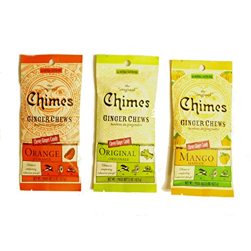 Chimes Ginger Chews - Variety 3 Pack - Original, Mango, And Orange